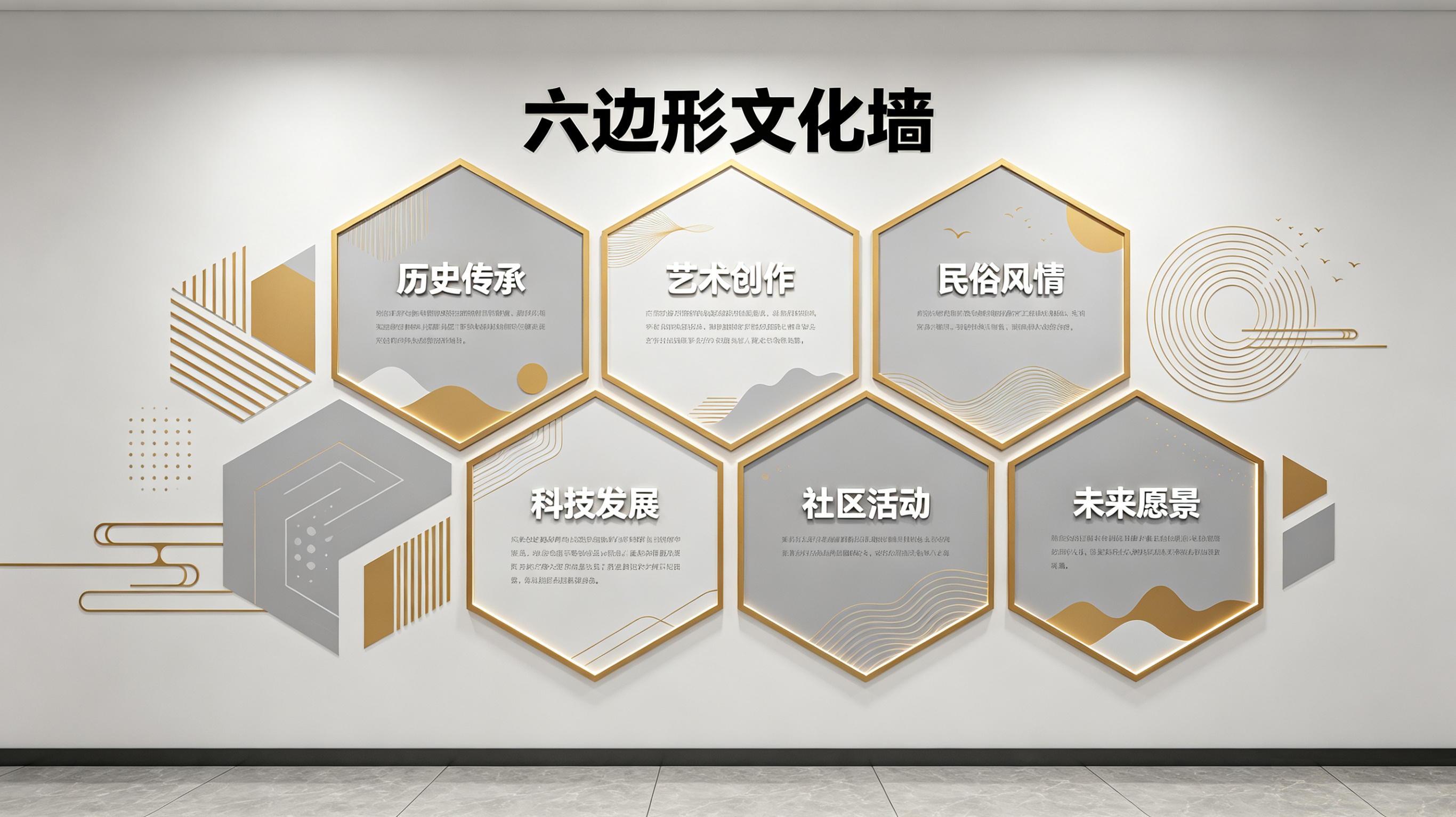 柳州企业文化墙 | 六边形信息美学